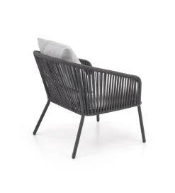 Zestaw ogrodowy ROCCA ciemnoszary - sofa + 2 x fotel + ława