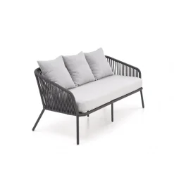 Zestaw ogrodowy ROCCA ciemnoszary - sofa + 2 x fotel + ława