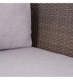 Zestaw ogrodowy TUSERMA 248 cm narożnik 75 cm stolik rattan taupe