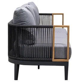 Zestaw ogrodowy TWOSOULME SOFA 198 cm dwa fotele 74 cm i stolik kawowy 128 cm