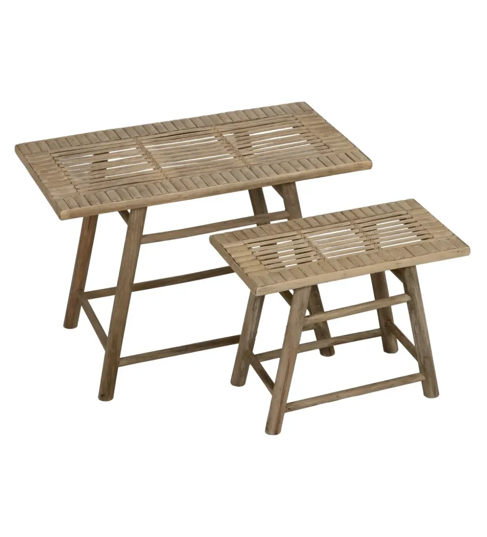 Zestaw stolików BAMBÚ 60 cm 42 cm bambus