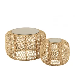 Zestaw 2 stolików kawowych AFRICA 80 cm 53 cm