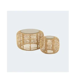 Zestaw 2 stolików kawowych AFRICA 80 cm 53 cm