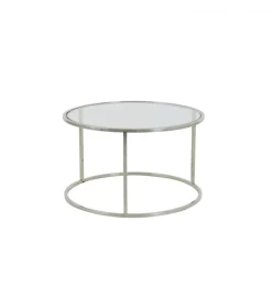 Zestaw 2 stolików kawowych DUARTE 65 cm 75 cm szklane niklowane