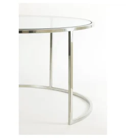 Zestaw 2 stolików kawowych DUARTE 65 cm 75 cm szklane niklowane