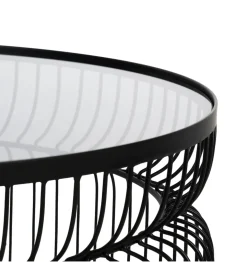 Zestaw 2 stolików kawowych FUKAO 65 cm 53 cm czarne