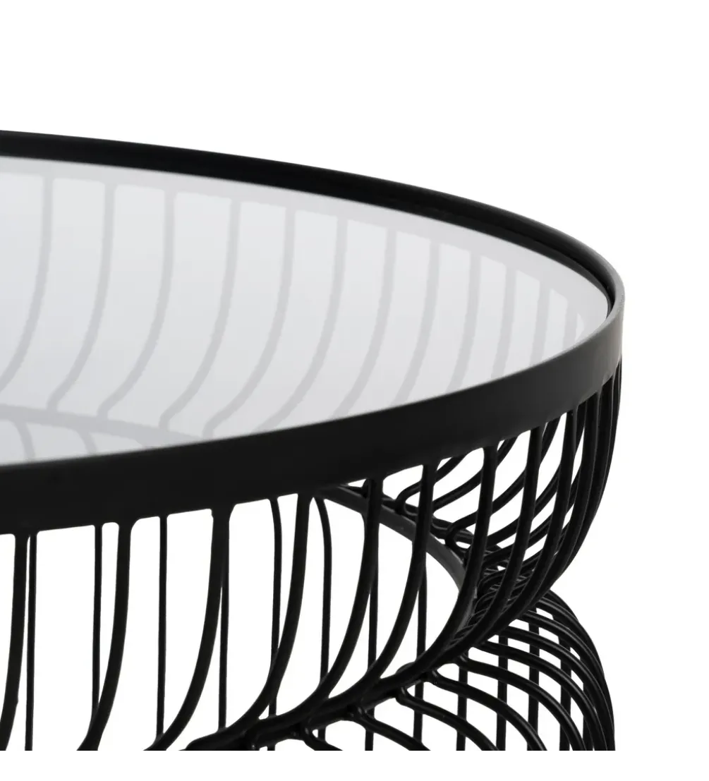 Zestaw 2 stolików kawowych FUKAO 65 cm 53 cm czarne