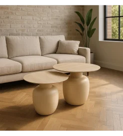 Zestaw 2 stolików kawowych MARIKU 60 cm & 50 cm