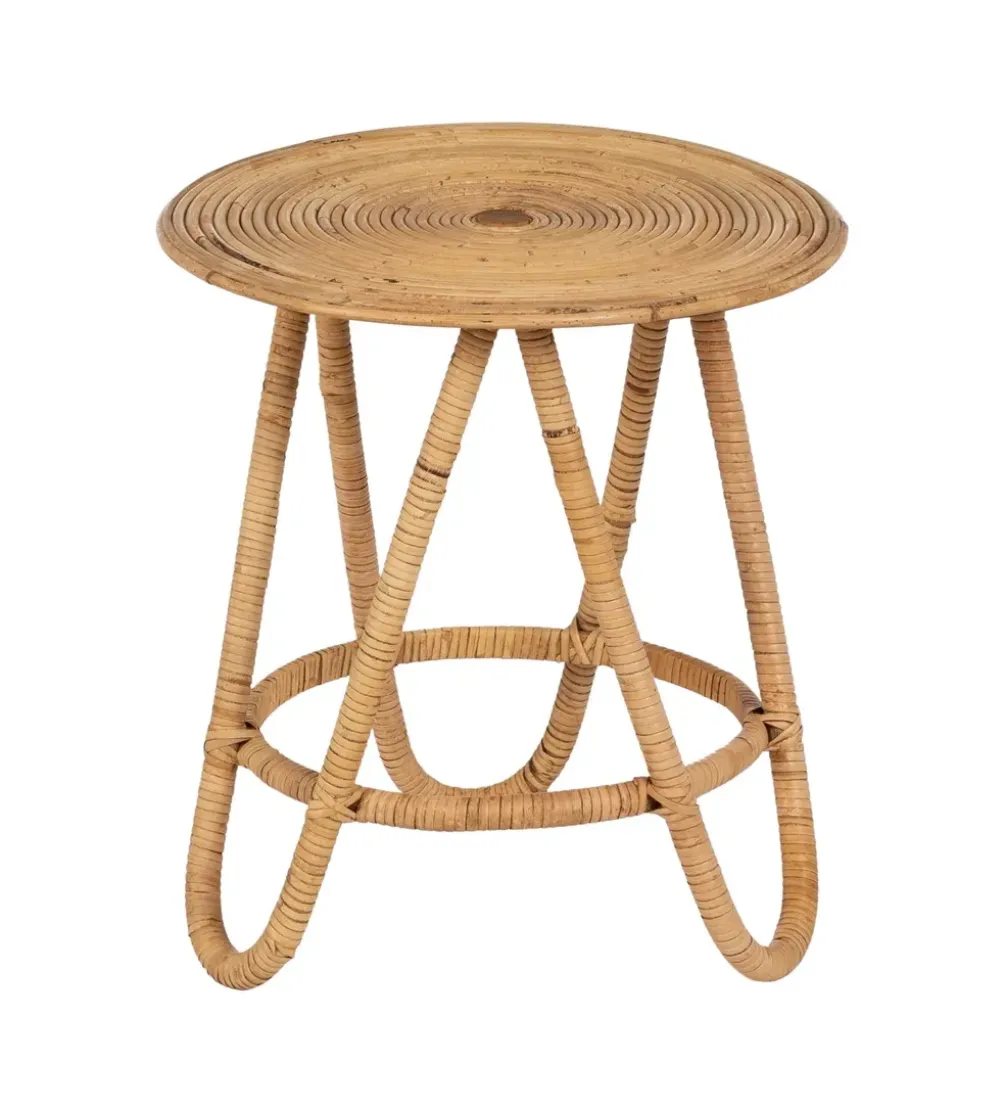 Zestaw 2 stolików kawowych MEGORY 60 cm 39 cm ratan