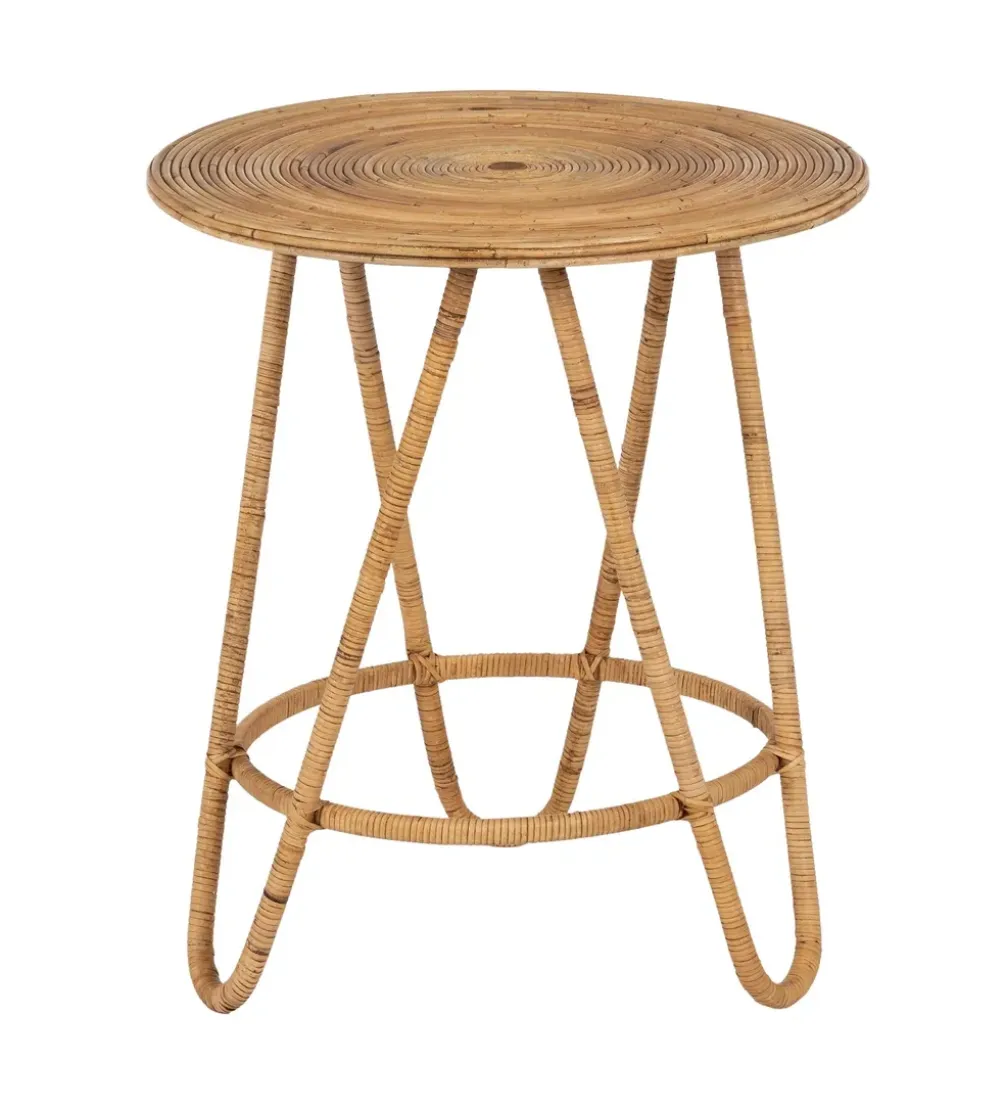 Zestaw 2 stolików kawowych MEGORY 60 cm 39 cm ratan