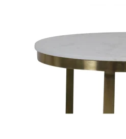 Zestaw 2 stolików kawowych PERLATO 60 cm 75 cm białe antyczny brąz