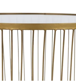 Zestaw 2 stolików kawowych RAG 50 cm 42 cm złote