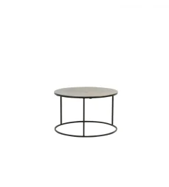 Zestaw 2 stolików kawowych RENGO 61 cm 76 cm antyczny brąz czarny