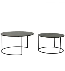 Zestaw 2 stolików kawowych RENGO 61 cm 76 cm antyczny brąz