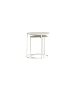 Zestaw 2 stolików kawowych SADAR 50 cm 52 cm białe