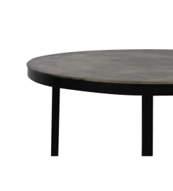 Zestaw 2 stolików kawowych TRELO 62 cm 76 cm antyczny brąz czarny