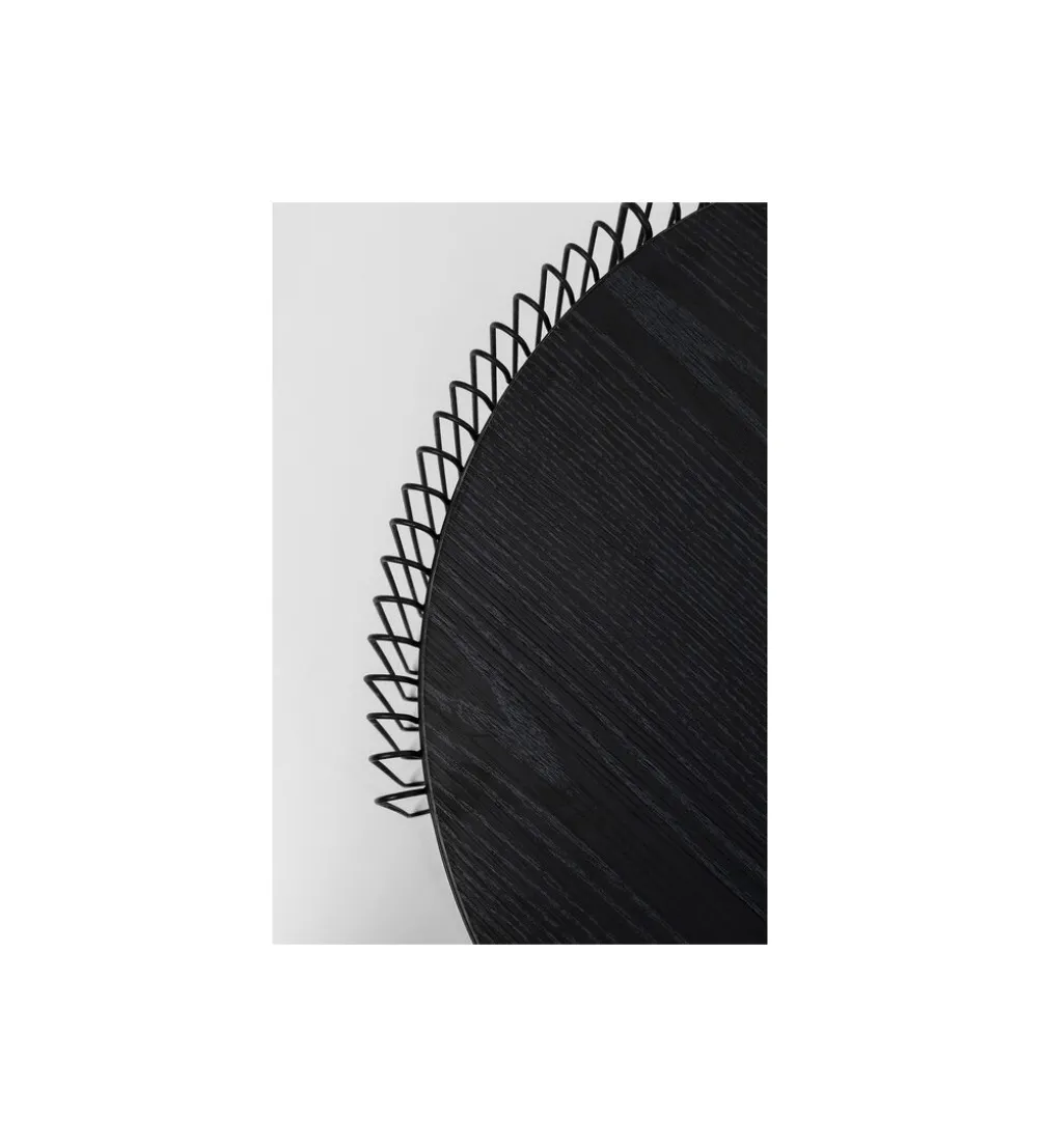 Zestaw 2 stolików kawowych WIRE czarne drewno jesion