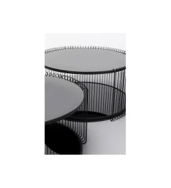 Zestaw 2 stolików kawowych WIRE 69 cm 59 cm czarne