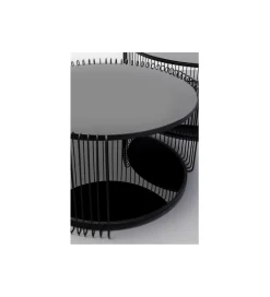 Zestaw 2 stolików kawowych WIRE 69 cm 59 cm czarne