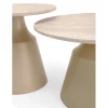 Zestaw 2 stolików kawowych ZURICH 70 cm 50 cm blat trawertyn podstawa kaszmir