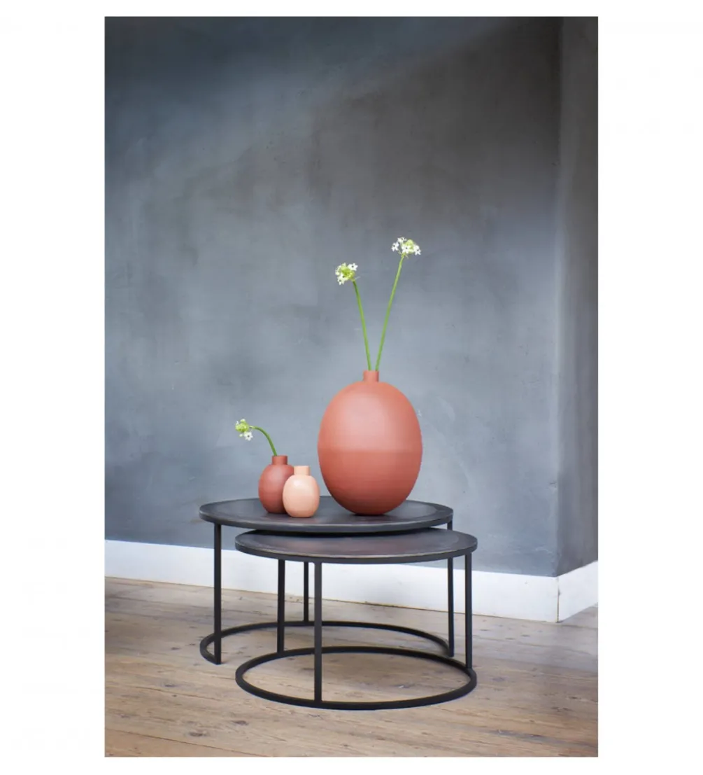 Zestaw 2 stolików TALCA 75 cm 67 cm brąz