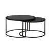 Zestaw 2 stolików TALCA 75 cm 67 cm czarny