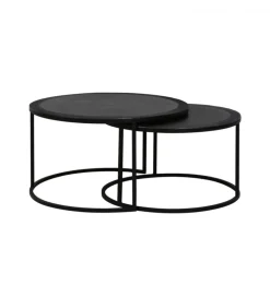 Zestaw 2 stolików TALCA 75 cm 67 cm czarny