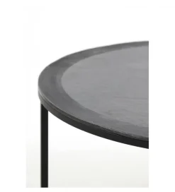 Zestaw 2 stolików TALCA 75 cm 67 cm czarny