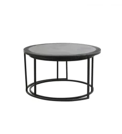 Zestaw 2 stolików TALCA 75 cm 67 cm czarny