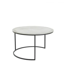 Zestaw 2 stolików TALCA 75 cm 67 cm nikiel