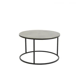 Zestaw 2 stolików TALCA 75 cm 67 cm srebrne