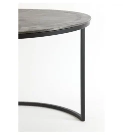 Zestaw 2 stolików TALCA 75 cm 67 cm srebrne